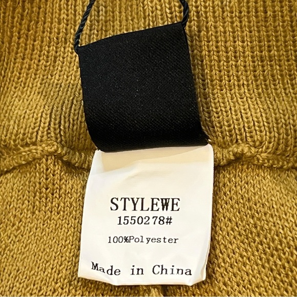 STYLEWE Wide Leg Ankle Pants, Elastic Waist, Mustard Yellow, Women’s, Size 1X - Picture 10 of 12